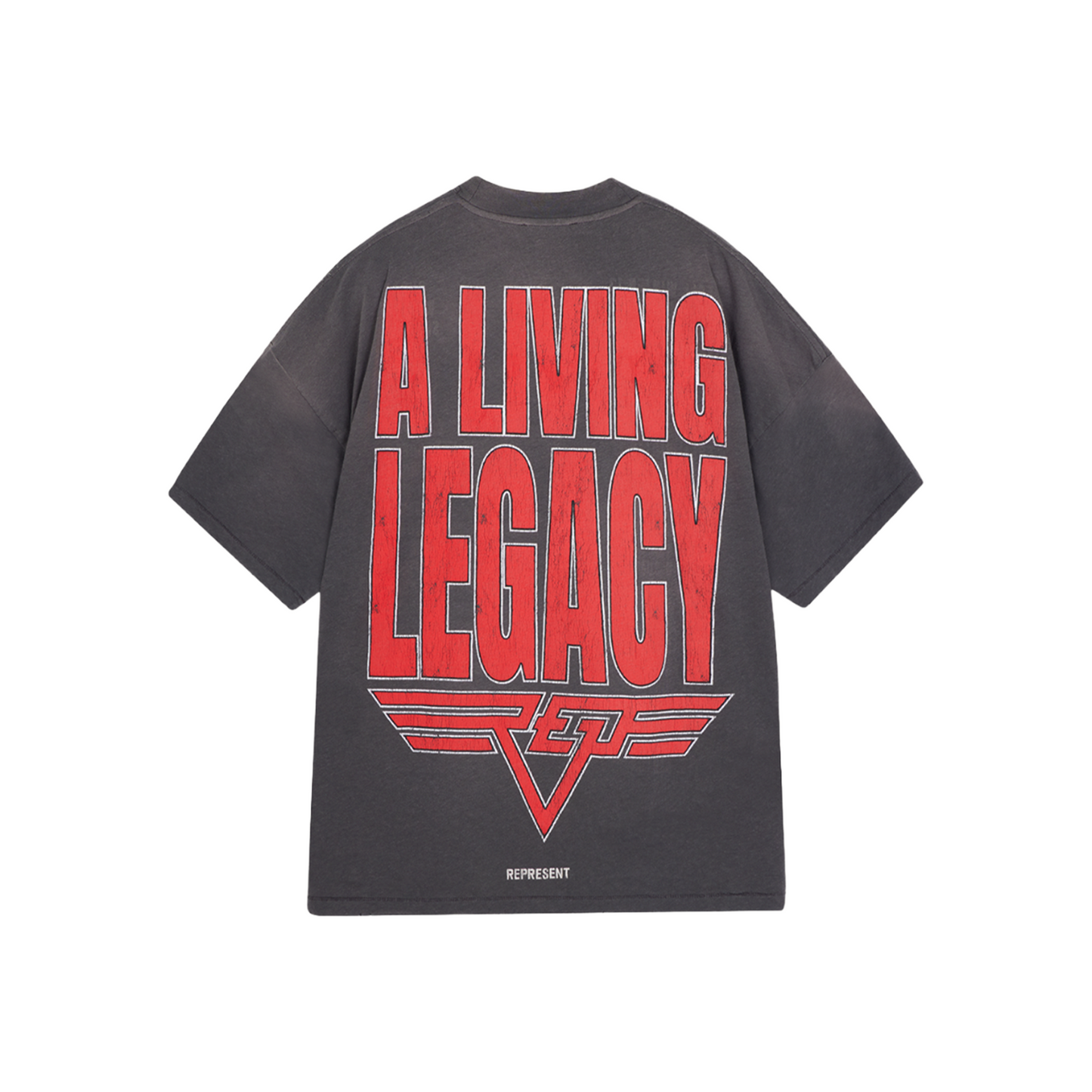 Represent Reversible Living Legacy Tour Tee Sun Fade Grey (FW25)