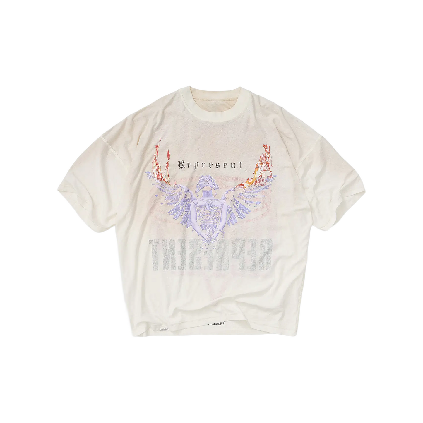 Represent Reversible Living Legacy Tour Tee Washed Ecru (FW25)