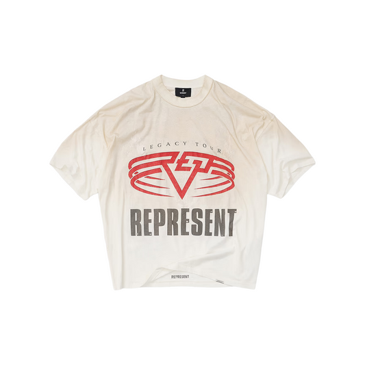 Represent Reversible Living Legacy Tour Tee Washed Ecru (FW25)