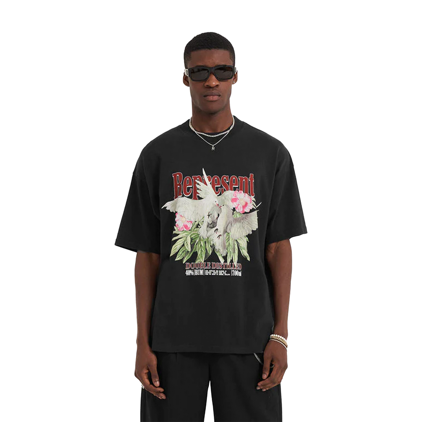Represent Double Distilled Tee Off Black (SS23)