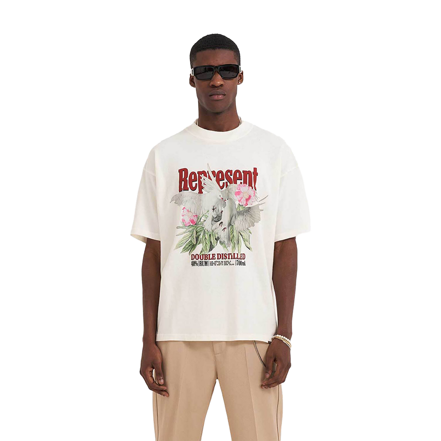 Represent Double Distilled Tee Flat White (SS23)