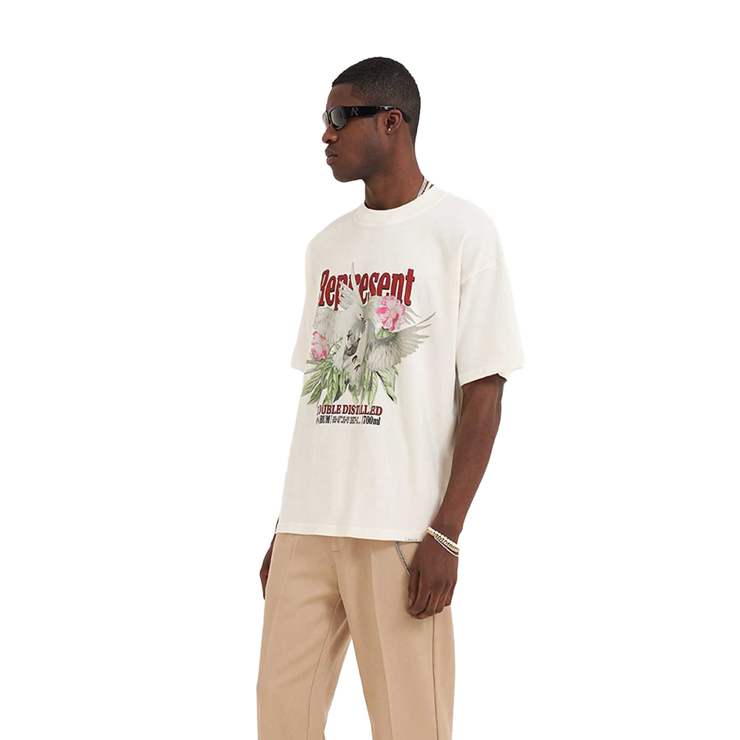 Represent Double Distilled Tee Flat White (SS23)