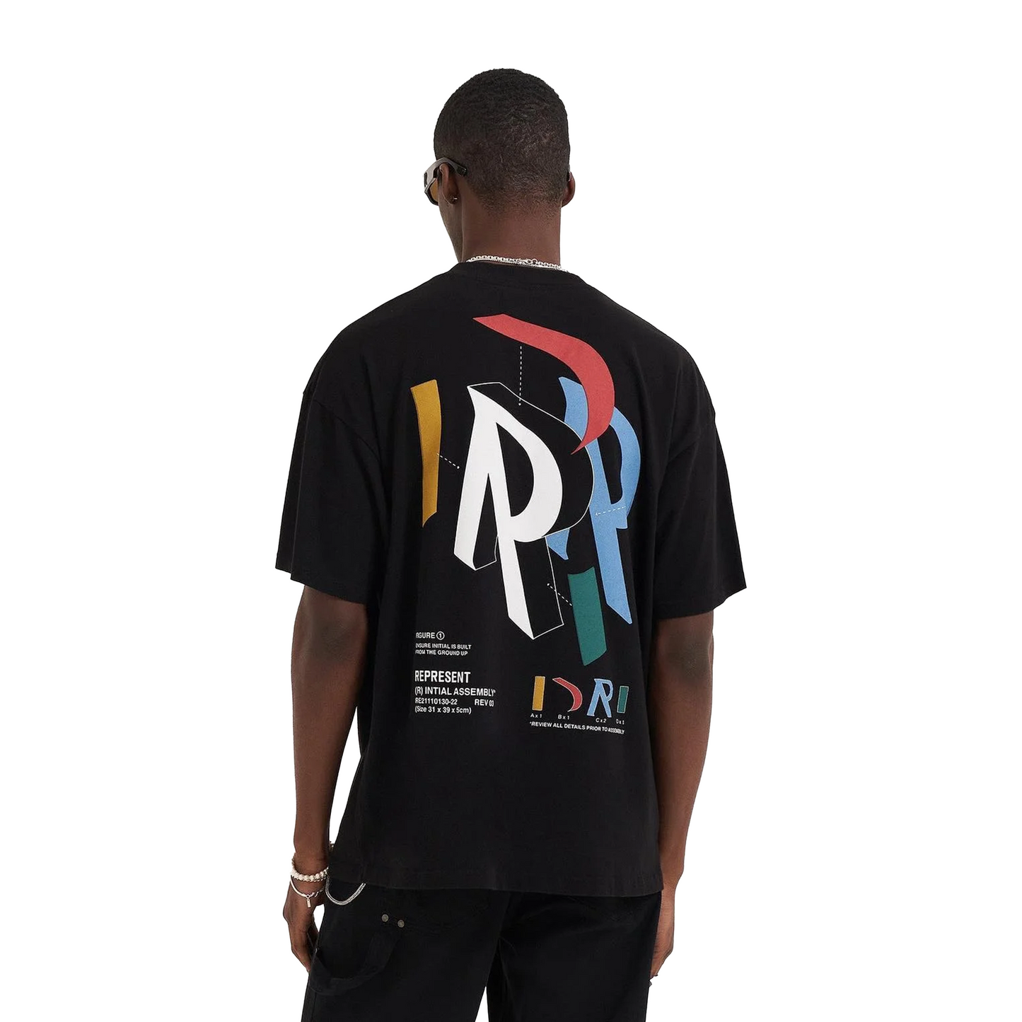 Represent Initial Assembly Tee Jet Black