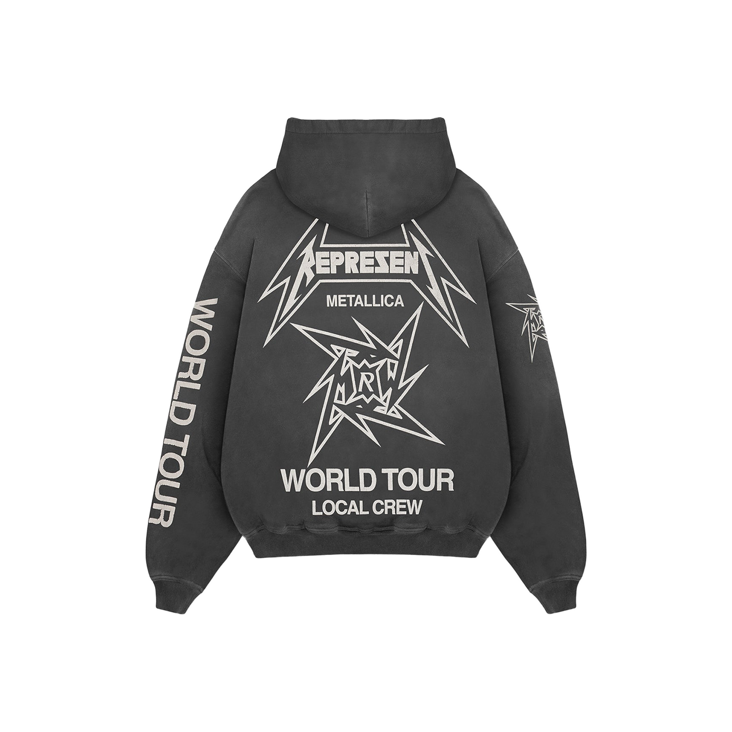 Represent x Metallica Local Crew Zip Hoodie Stained Black (SS25)