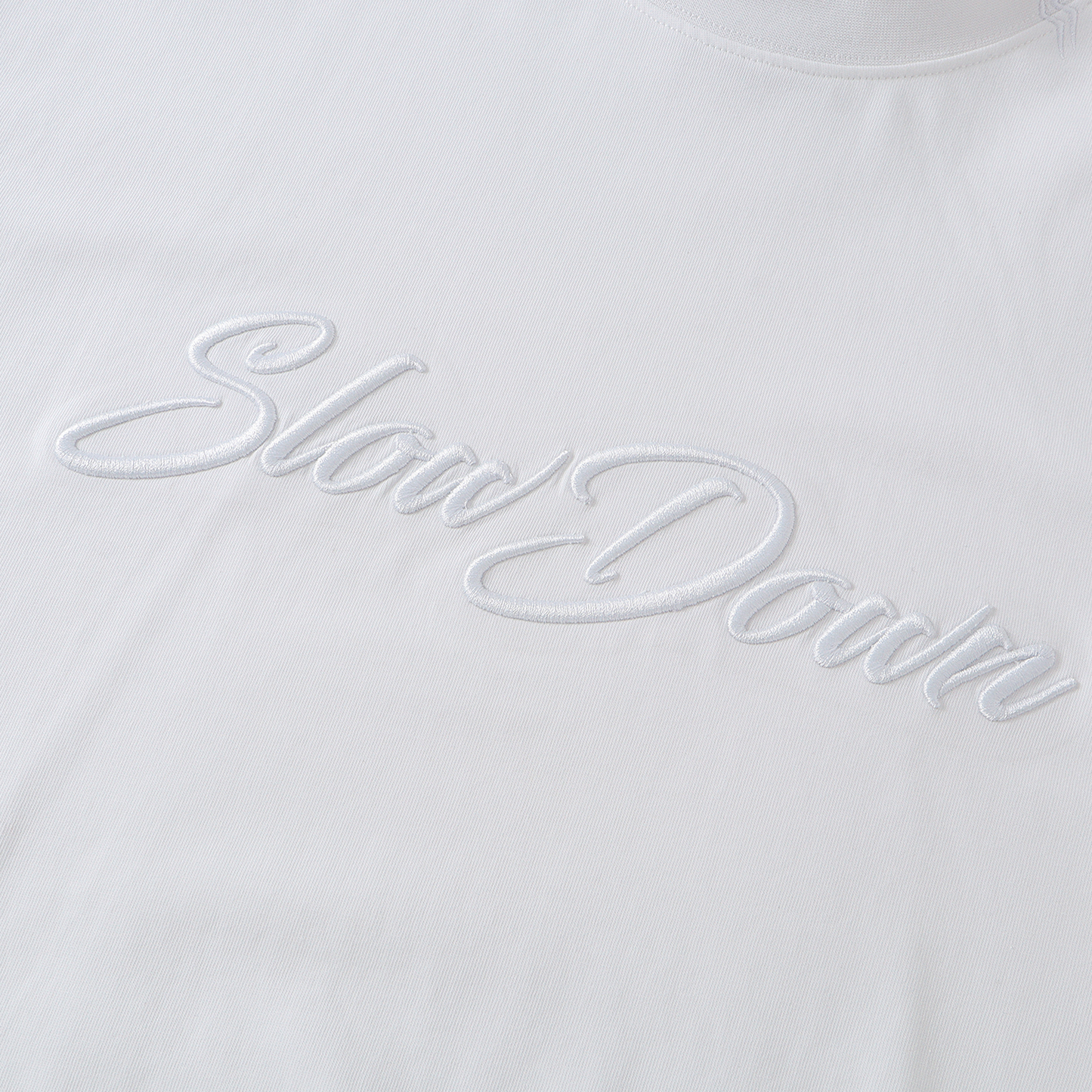 SLOWDOWN 3D Embroidery Tee White (SS26)