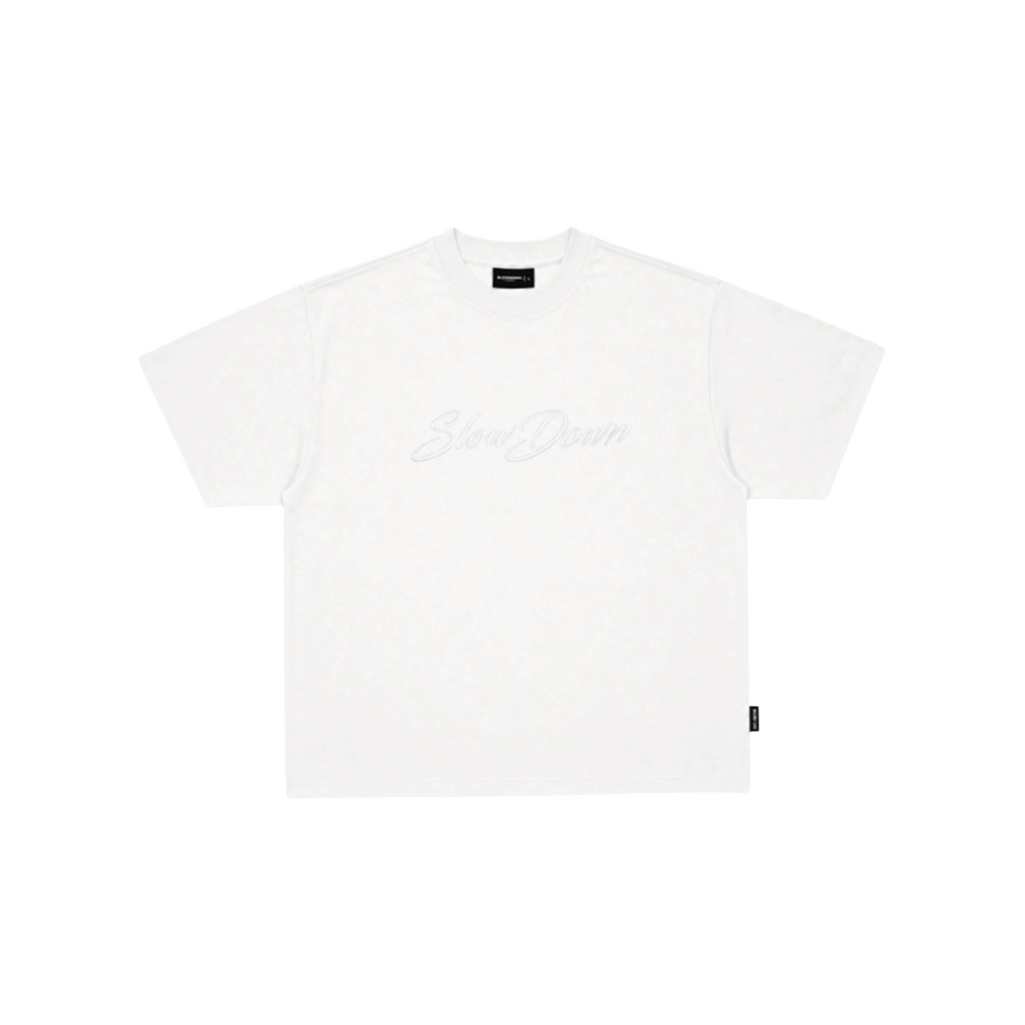 SLOWDOWN 3D Embroidery Tee White (SS26)
