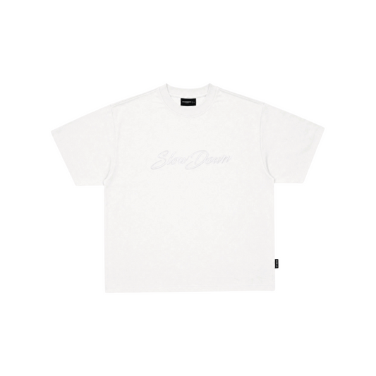 SLOWDOWN 3D Embroidery Tee White (SS26)