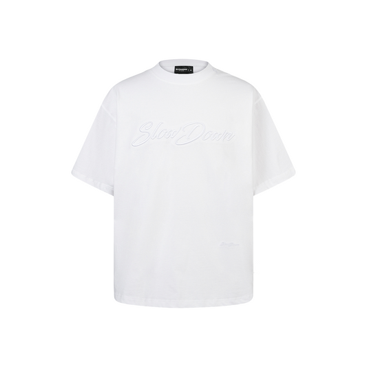 SLOWDOWN 3D Embroidery Tee White (SS26)
