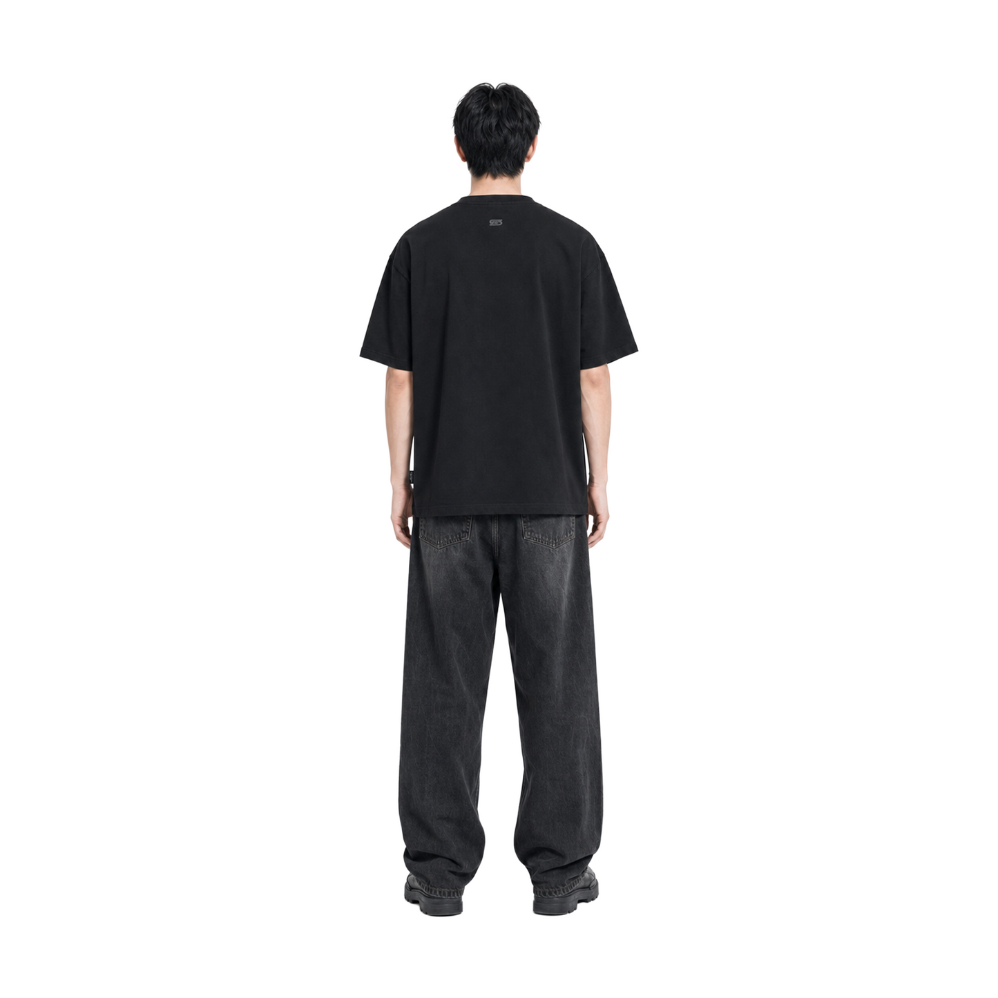 SLOWDOWN 3D Rhinestone & Flocked Lifebuoy Black Tee (SS26)