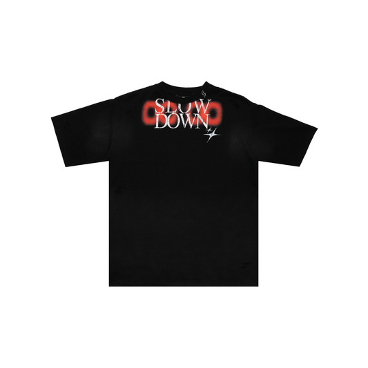 SLOWDOWN Baby Bib Distress Tee Black (SS25)