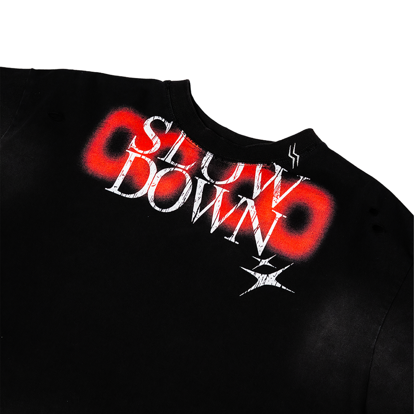 SLOWDOWN Baby Bib Distress Tee Black (SS25)