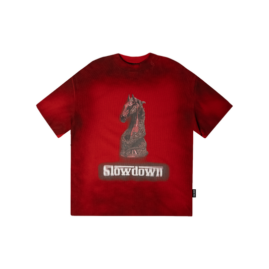 SLOWDOWN Faded Slurry Stone Tee Red (SS26)