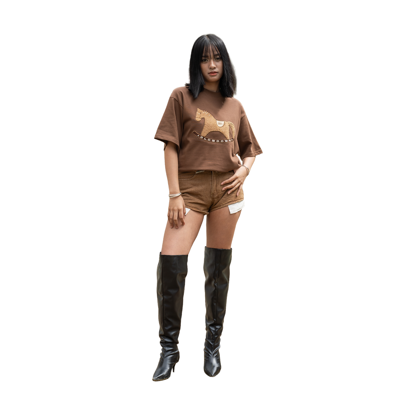 SLOWDOWN Gentle Pony Tee Brown (SS26)