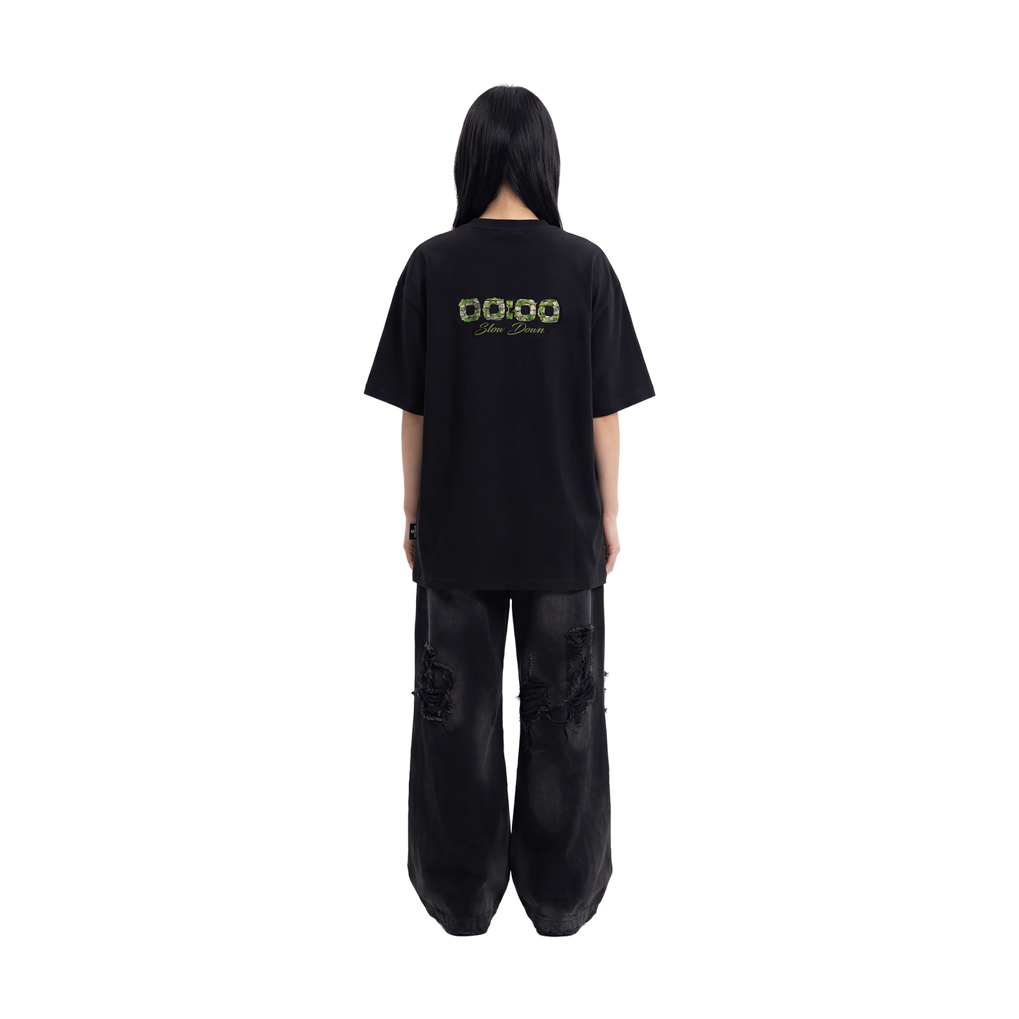 SLOWDOWN Light Moss Tee Black (SS26)