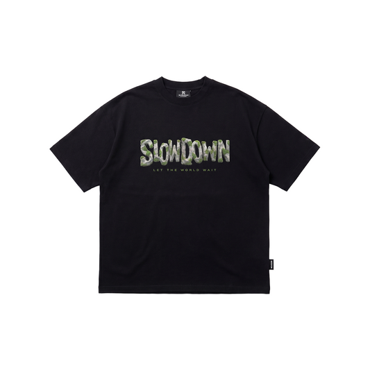 SLOWDOWN Moss Tee Black (SS26)