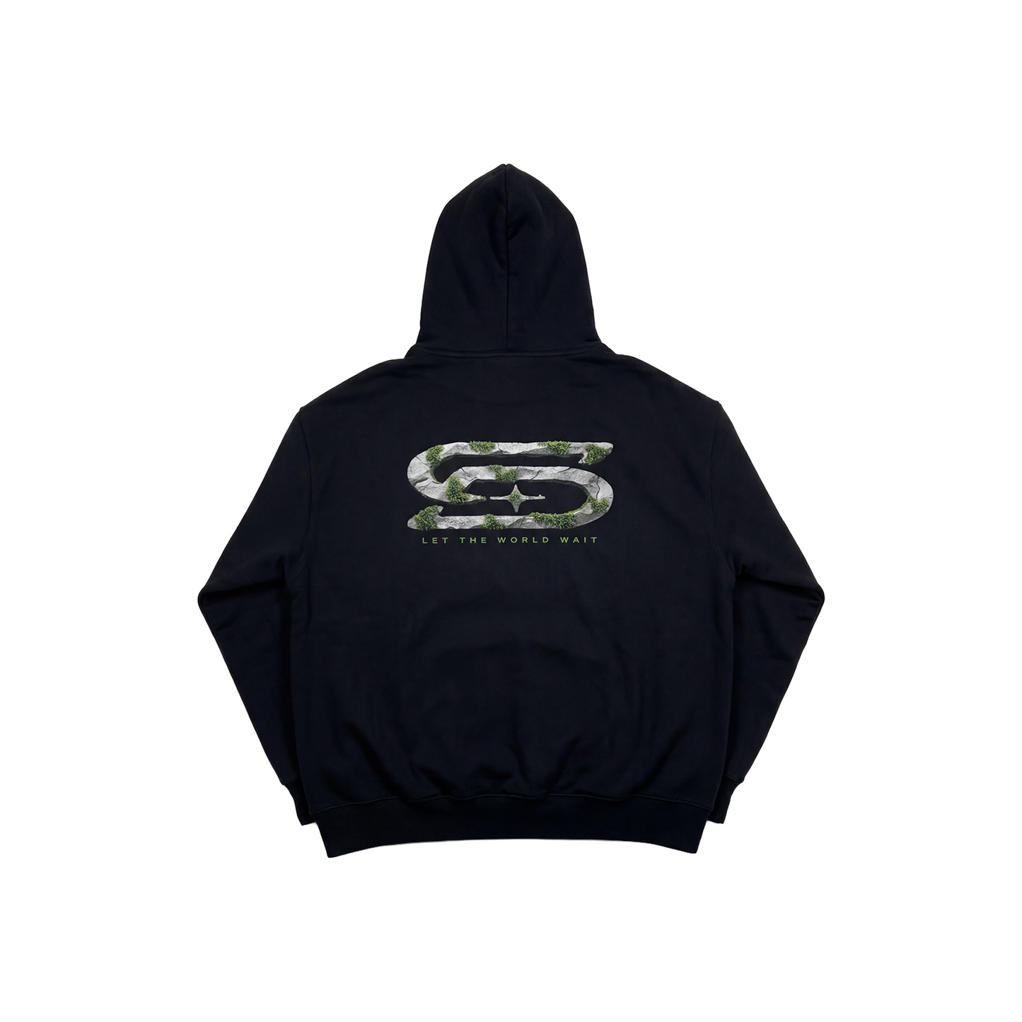 SLOWDOWN Moss Zip Up Hoodie Black (SS26) - Secret Edition