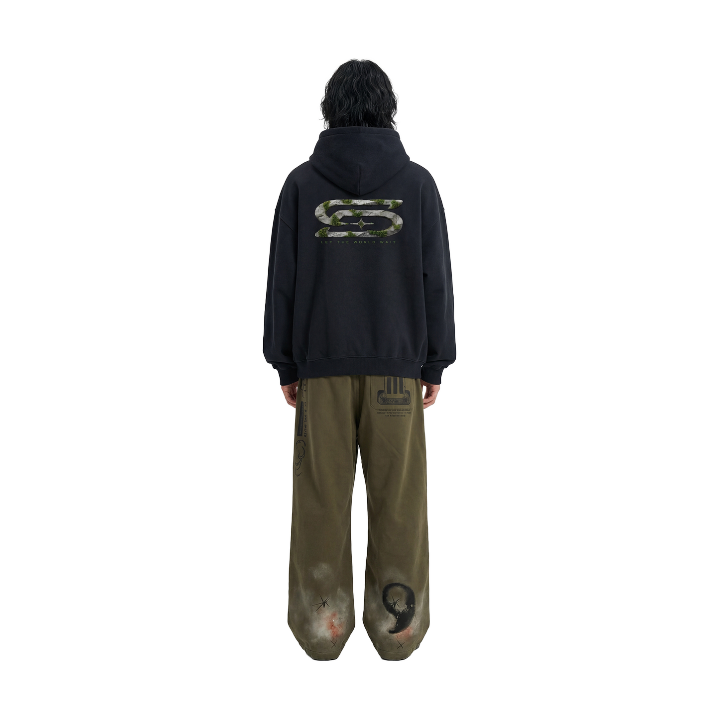 SLOWDOWN Moss Zip Up Hoodie Black (SS26) - Secret Edition