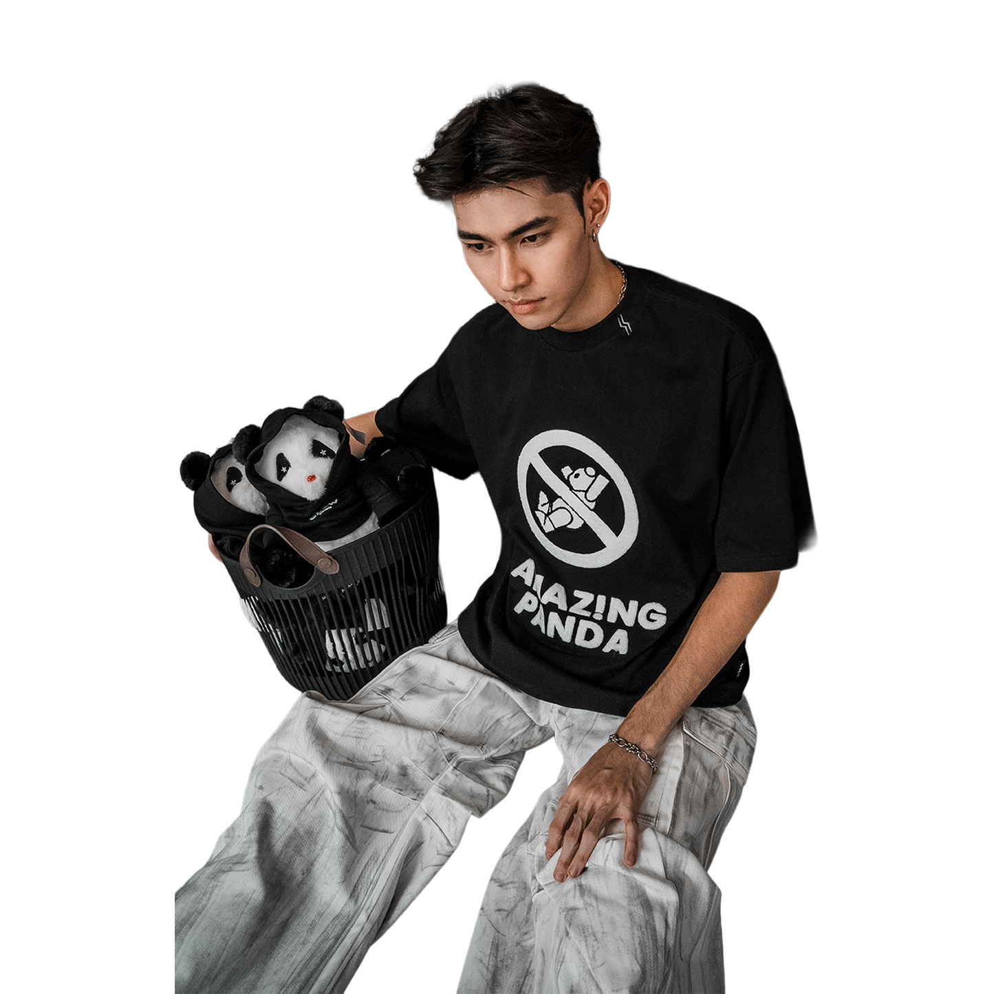 SLOWDOWN No Falling Tee Black (SS25)