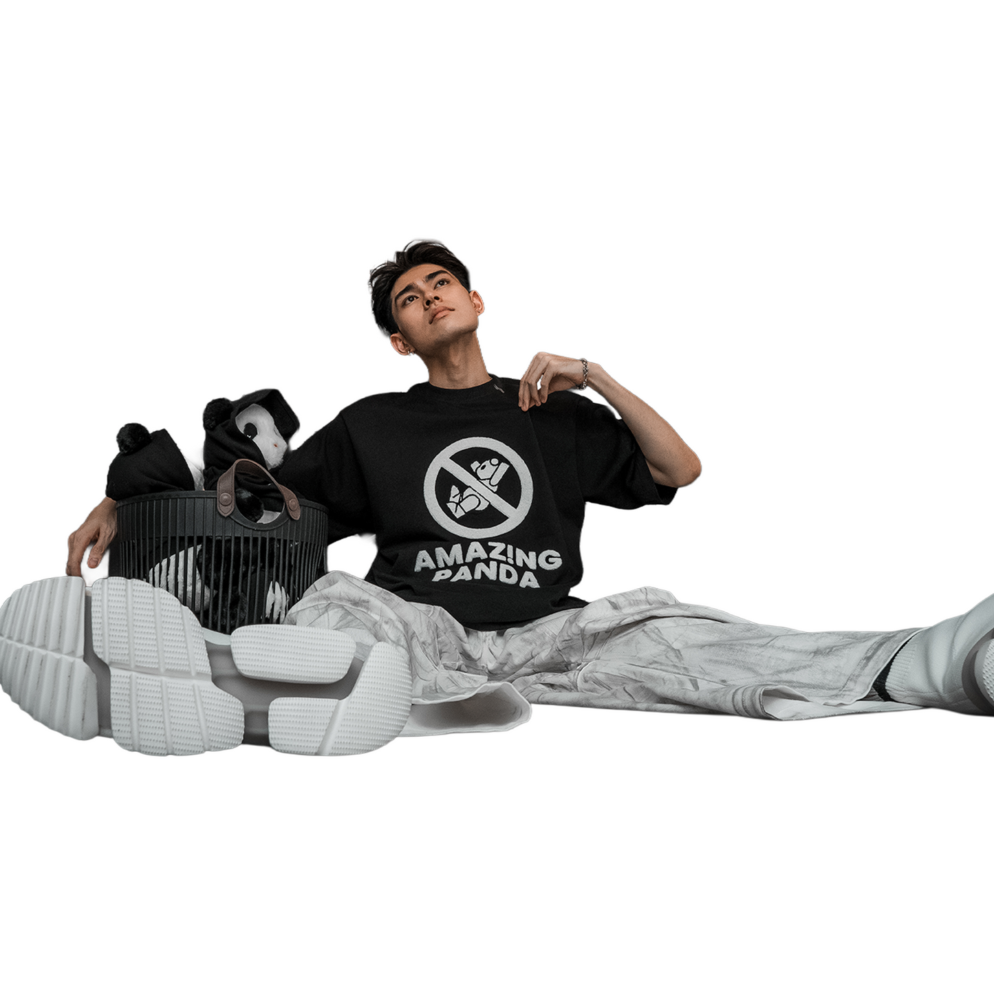 SLOWDOWN No Falling Tee Black (SS25)