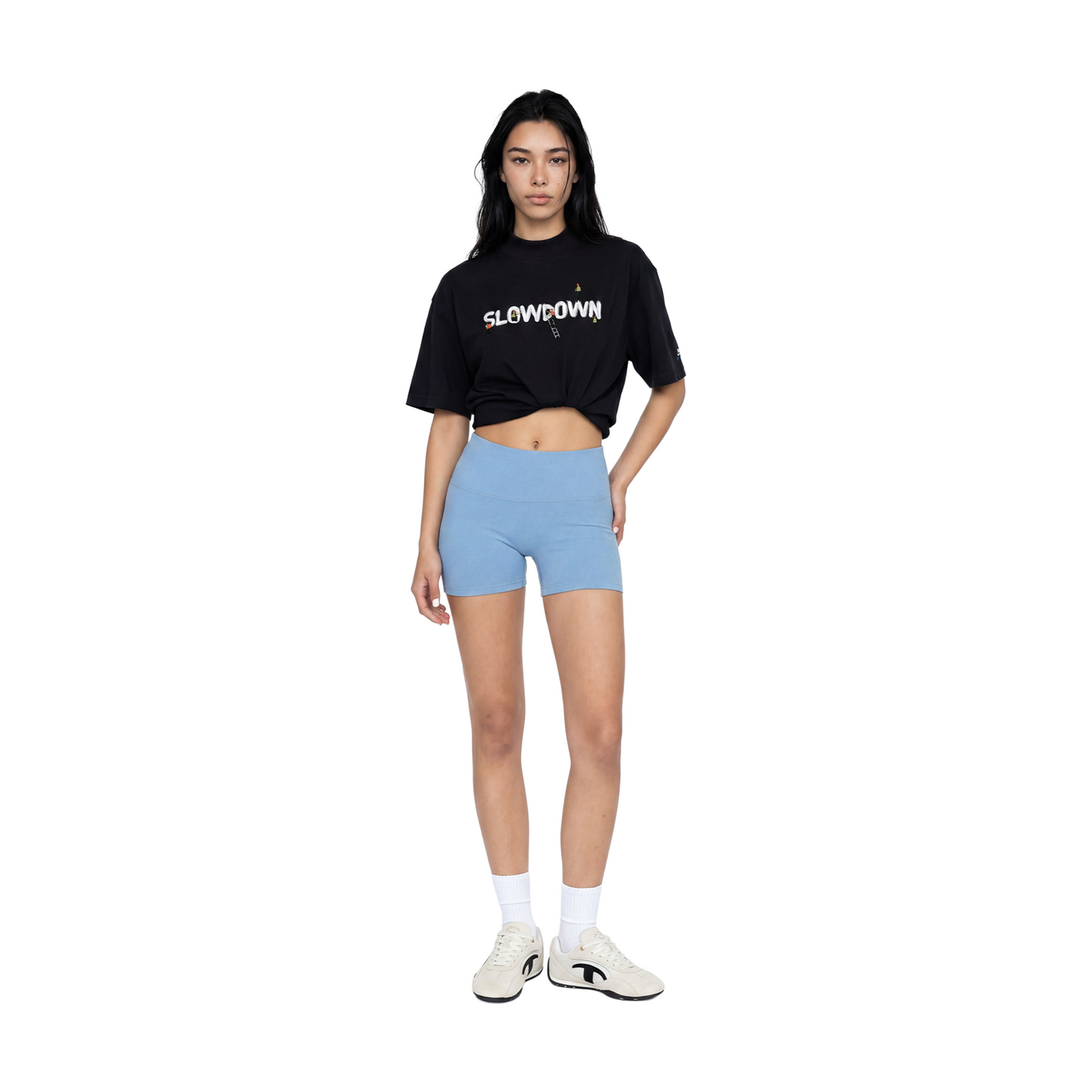 SLOWDOWN Painter Inspired 3D Puff Embroidery Tee Black (SS26)