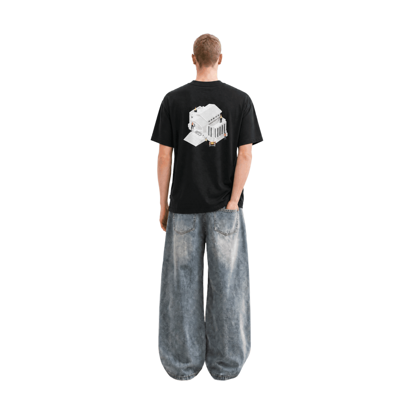 SLOWDOWN Painter Inspired 3D Puff Embroidery Tee Black (SS26)