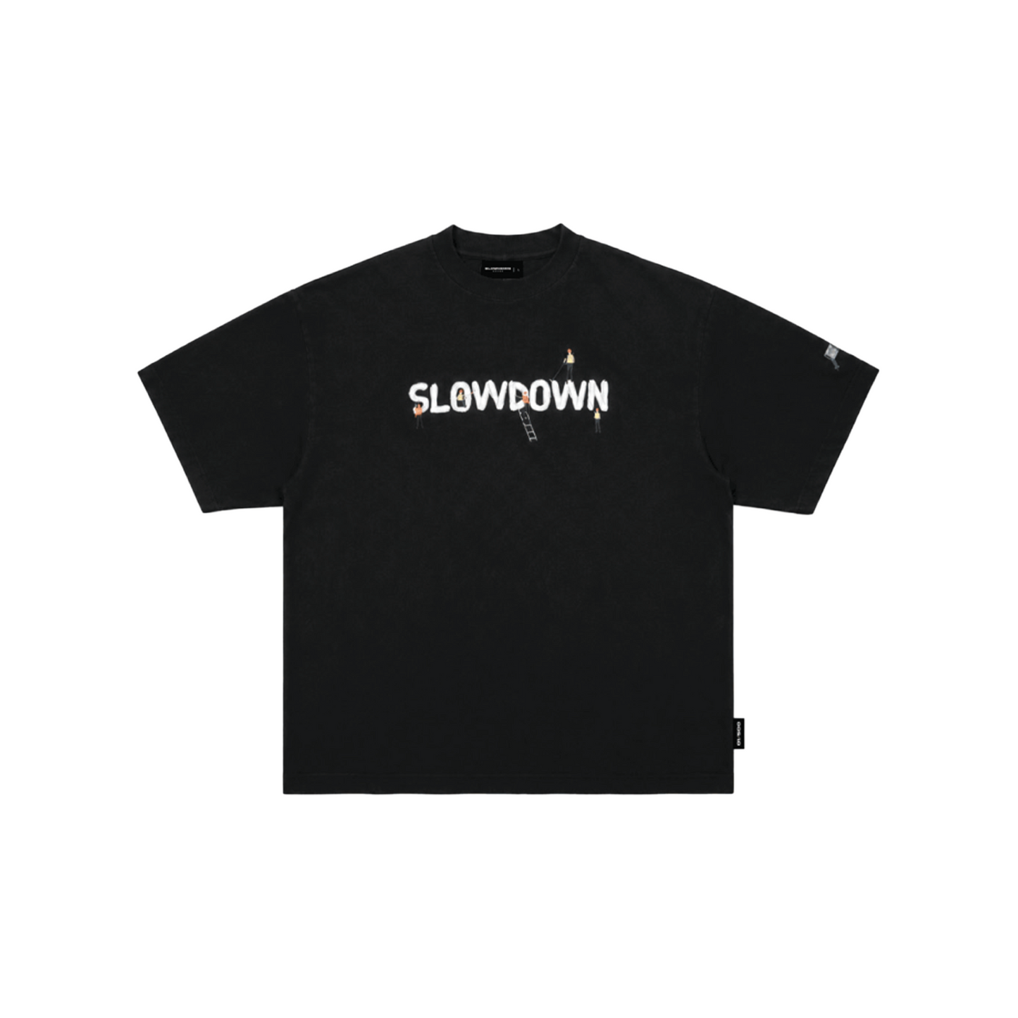 SLOWDOWN Painter Inspired 3D Puff Embroidery Tee Black (SS26)