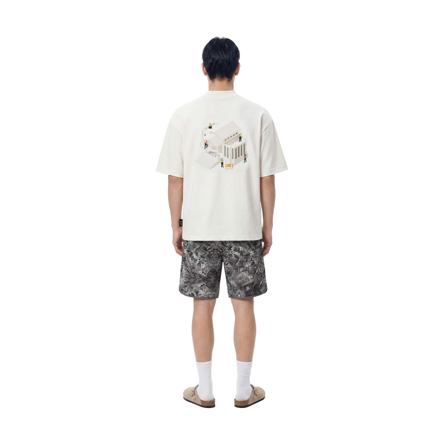 SLOWDOWN Painter Inspired 3D Puff Embroidery Tee White (SS26)