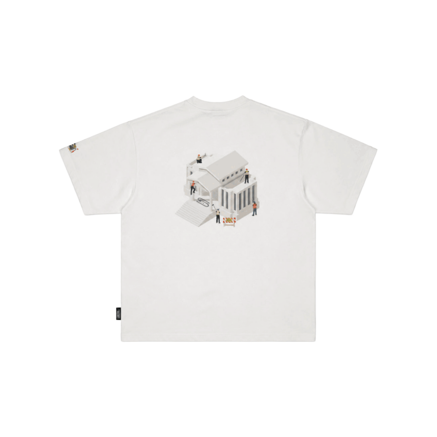 SLOWDOWN Painter Inspired 3D Puff Embroidery Tee White (SS26)
