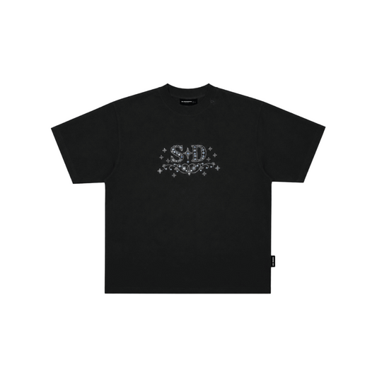 SLOWDOWN Rhinestone Embellished Tee Black (SS26)
