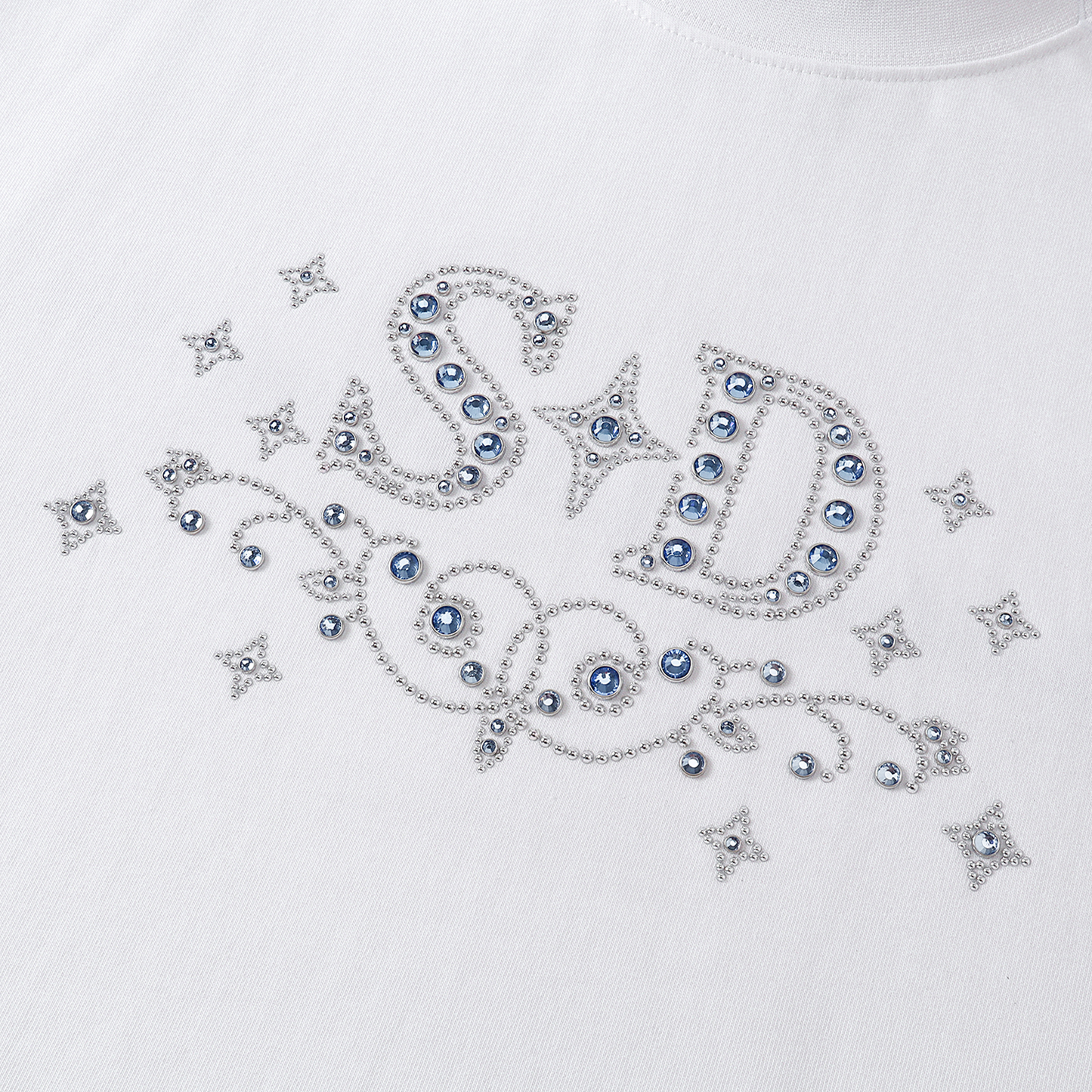 SLOWDOWN Rhinestone Embellished Tee White (SS26)