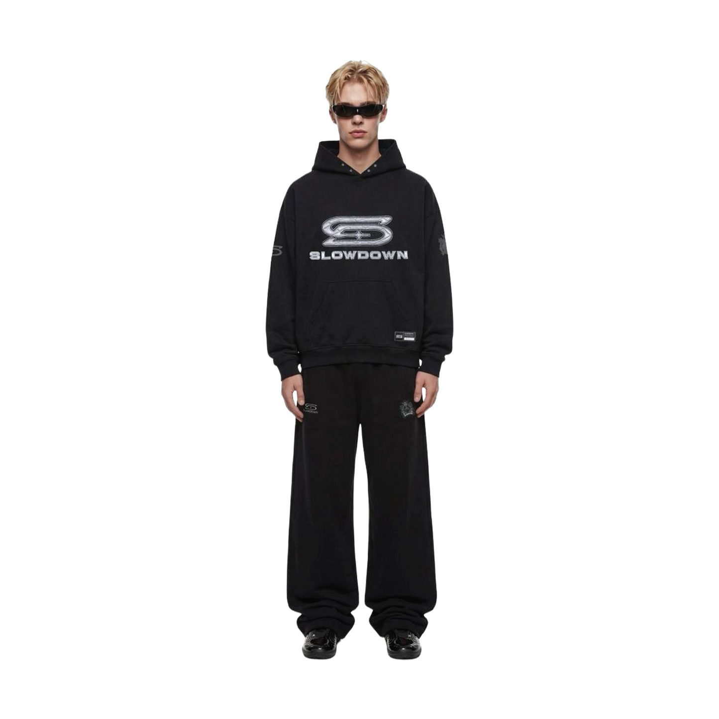 SLOWDOWN Time Out SD Logo Embroidery Sweatpants Black (SS26)