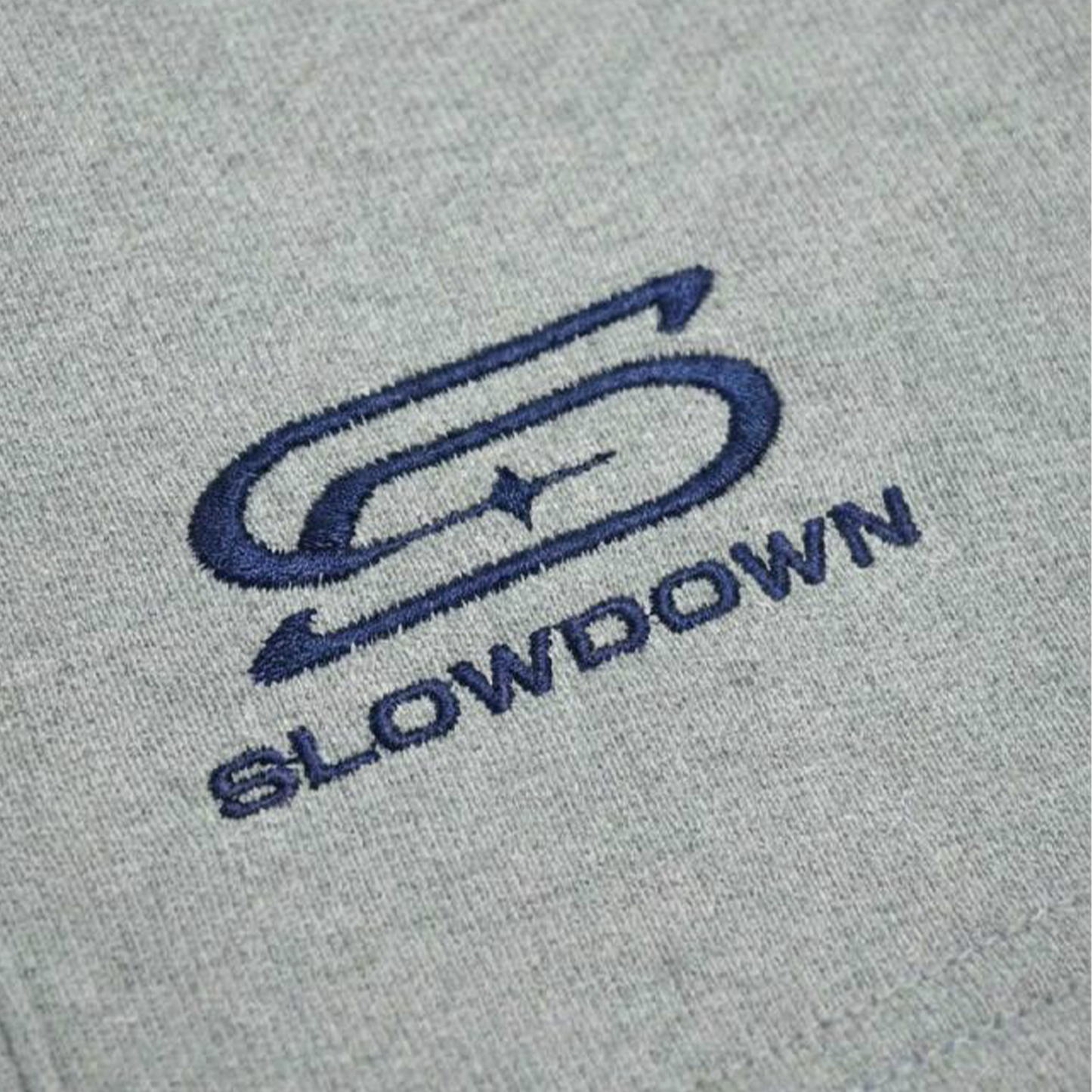 SLOWDOWN Time Out SD Logo Embroidery Sweatshort Light Grey (SS26)