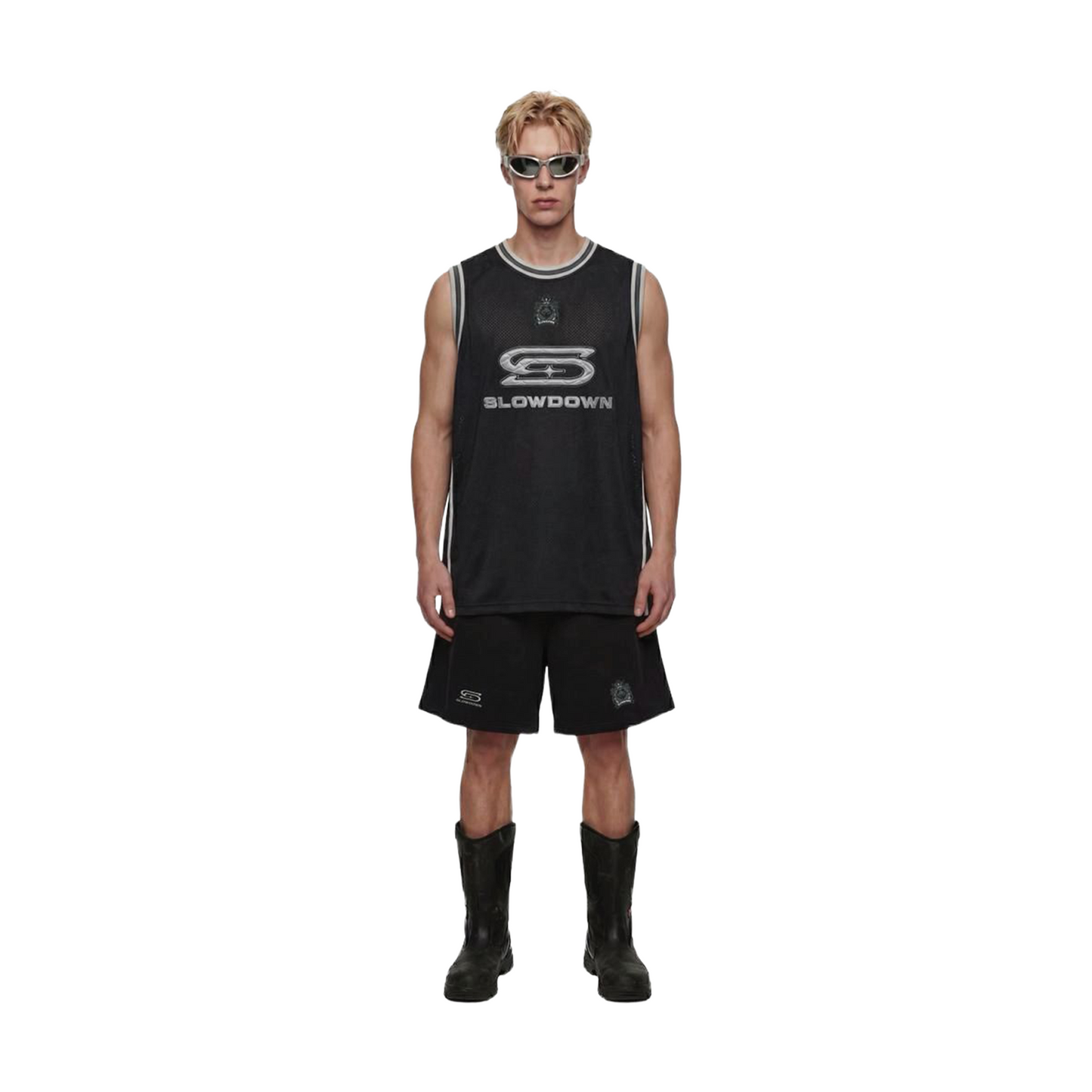 SLOWDOWN Time Out SD Quilted Sleeveless Jersey Black (SS26)