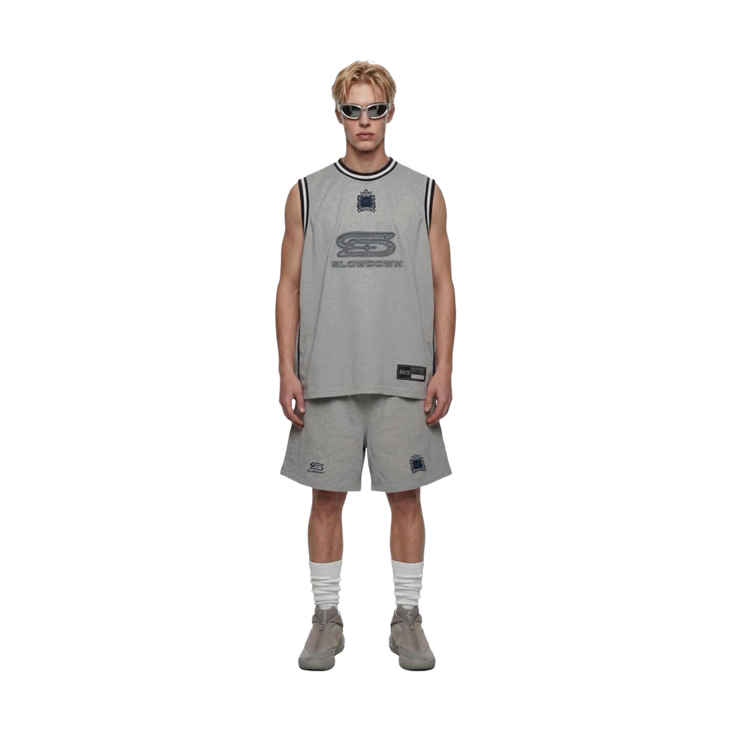 SLOWDOWN Time Out SD Quilted Sleeveless Secret Jersey Light Grey (SS26)