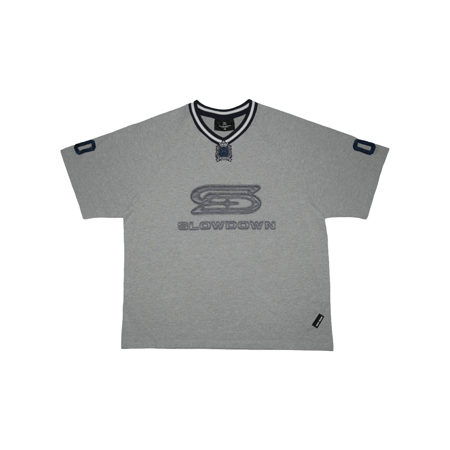 SLOWDOWN Time Out SD Quilted V-Neck Jersey Light Grey (SS26)