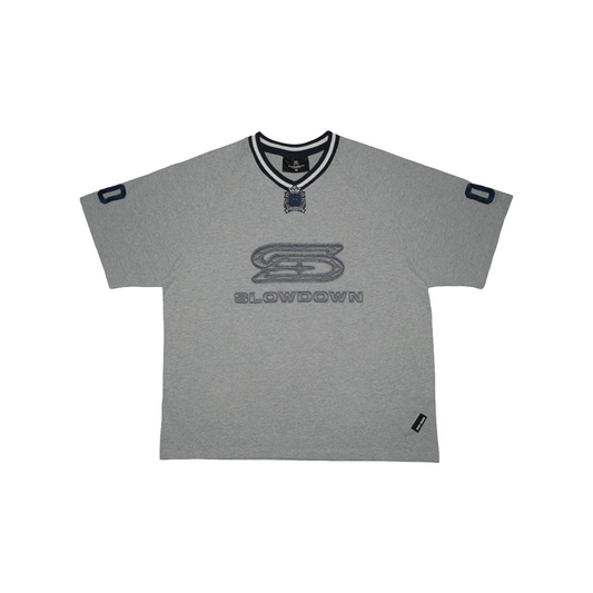 SLOWDOWN Time Out SD Quilted V-Neck Jersey Light Grey (SS26)