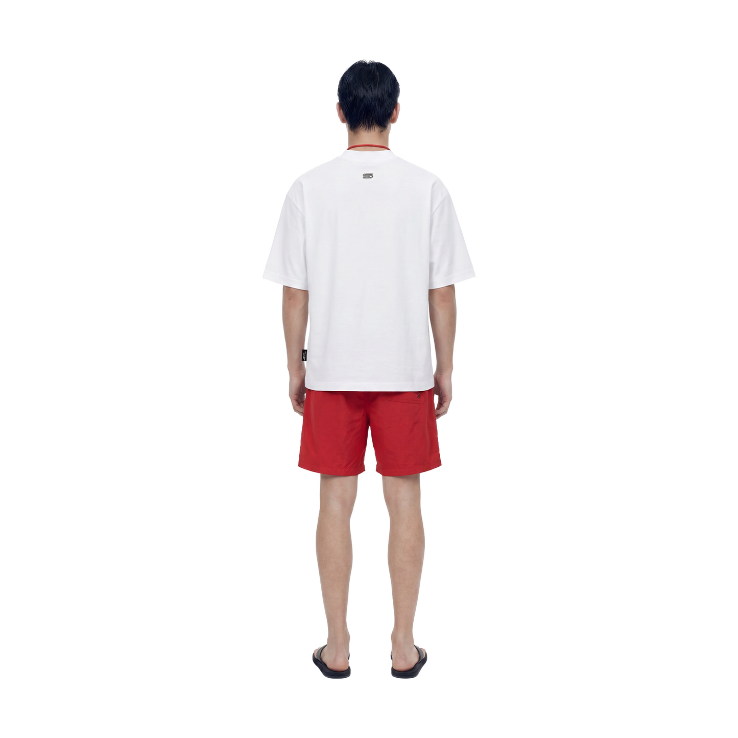 SLOWDOWN Sea Surfing Towel Embroidery Tee White (SS26)