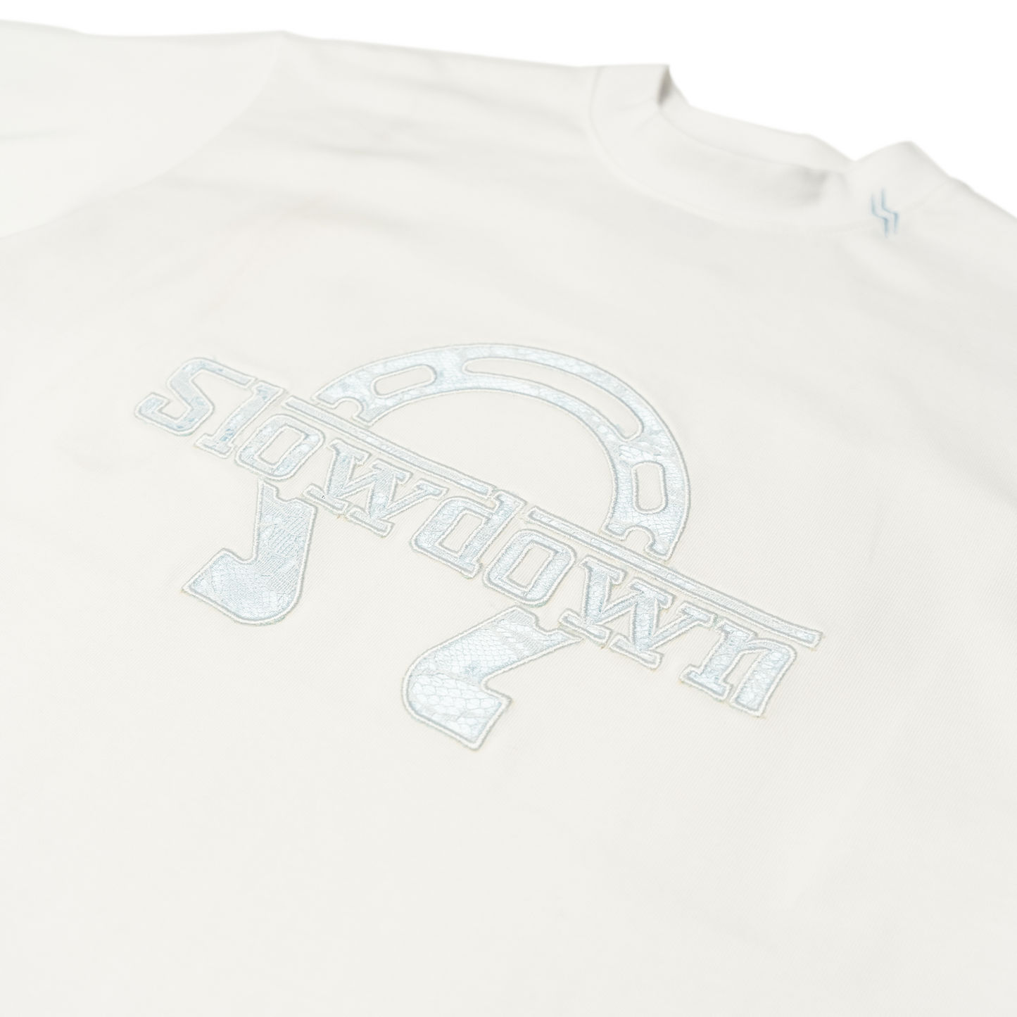 SLOWDOWN Equine Shoe Tee White (SS26) - Secret Edition