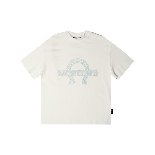 SLOWDOWN Equine Shoe Tee White (SS26) - Secret Edition