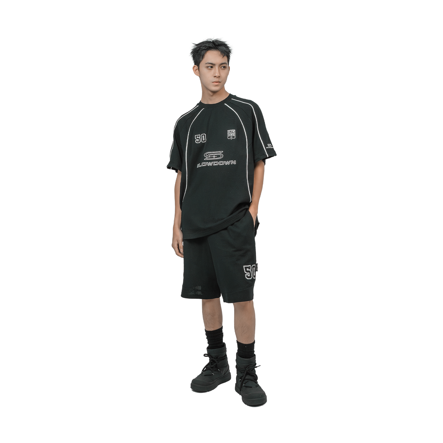 SLOWDOWN Soccer Tee Black (FW25)