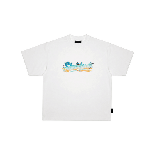 SLOWDOWN Surfing Towel Embroidery Tee White (SS26)