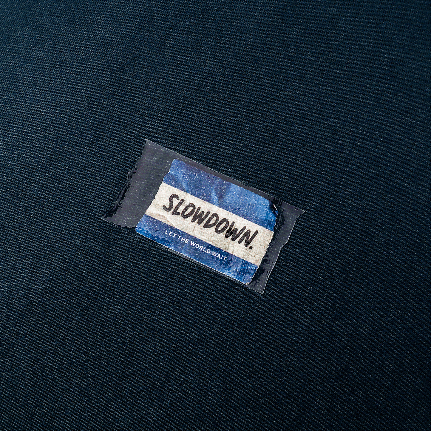 SLOWDOWN Transparent Tape Basic Blue Tee (SS26)
