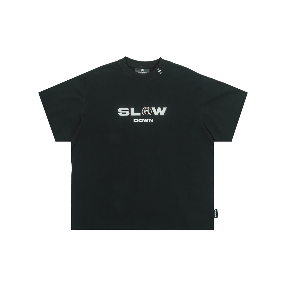 SLOWDOWN by AMAZ!NG PANDA Tee Black (FW25) - Signature Edition