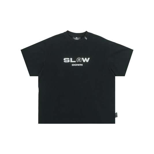 SLOWDOWN by AMAZ!NG PANDA Tee Black (FW25) - Signature Edition