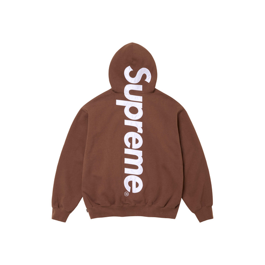 Supreme Satin Appliqué Hoodie Brown (FW24)