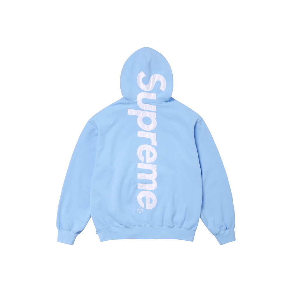 Supreme Satin Appliqué Hoodie Light Blue (FW24)