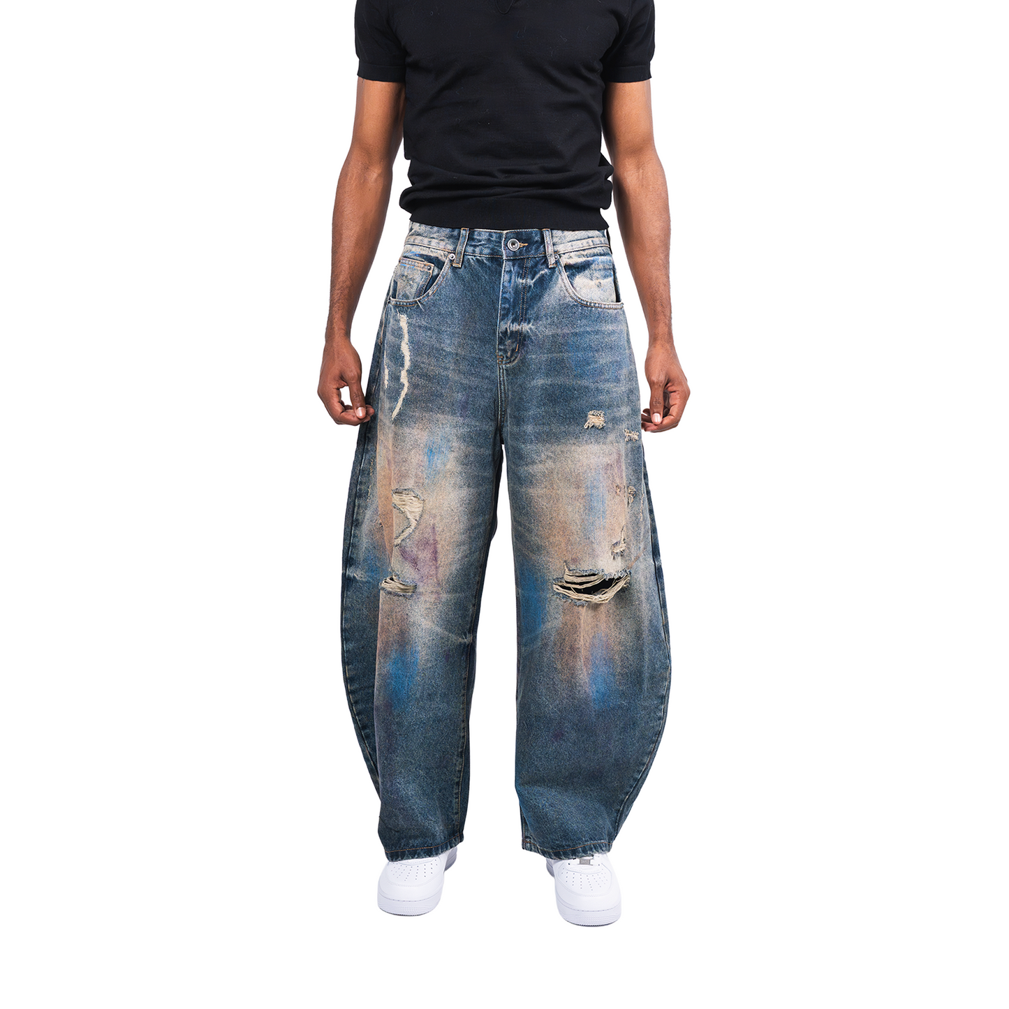 RAW/21 Scarred Arc Baggy Denim Jeans Blue (SS26)