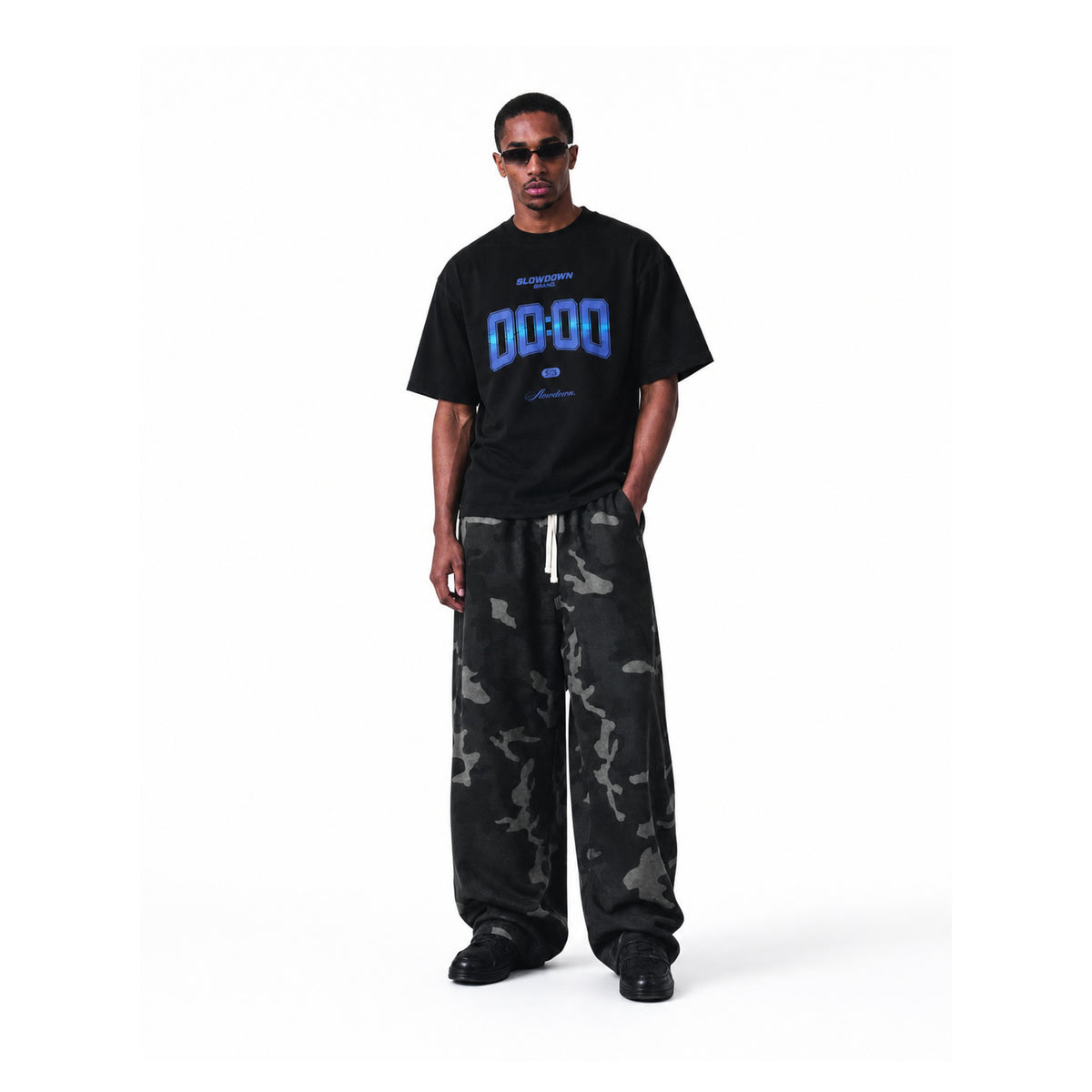SLOWDOWN Blue Hour Washed Tee Black (FW26)