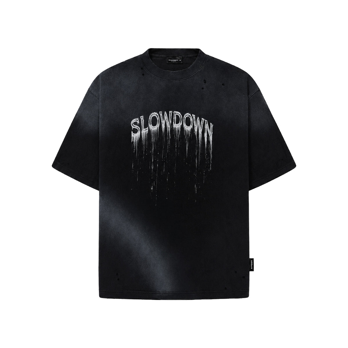 SLOWDOWN Eroded Font Tee Black (FW26)