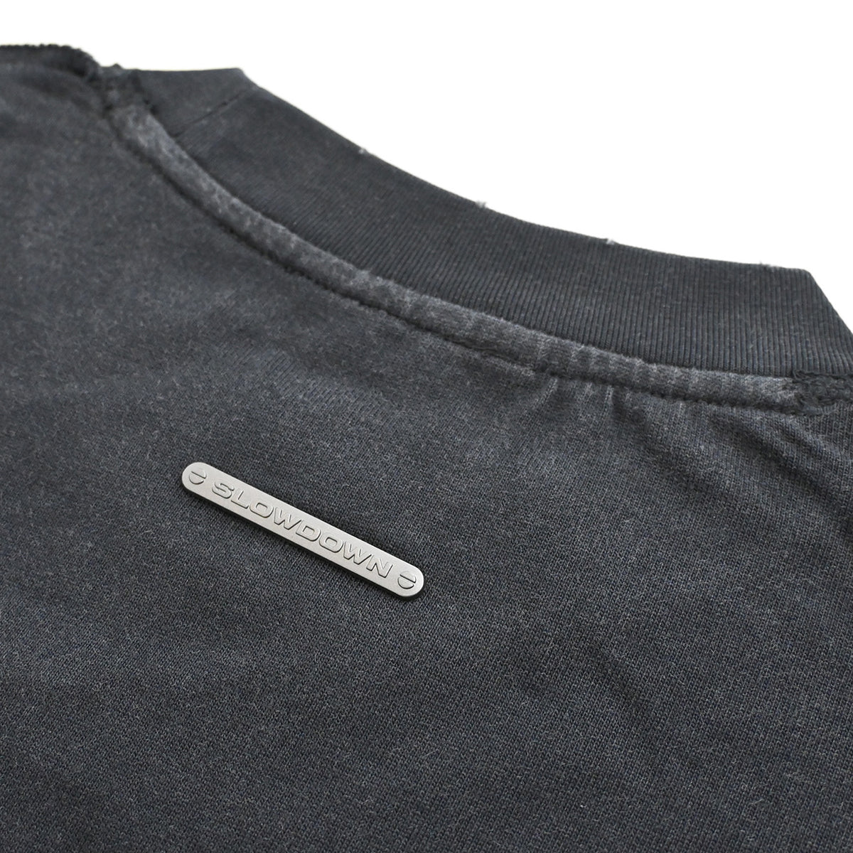 SLOWDOWN Eroded Logo Mark Tee Black (FW26)
